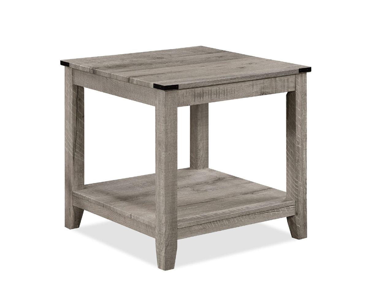Rustic Gray Brown 3-Piece Cocktail Set Table Top Rectangular Coffee Table and Two