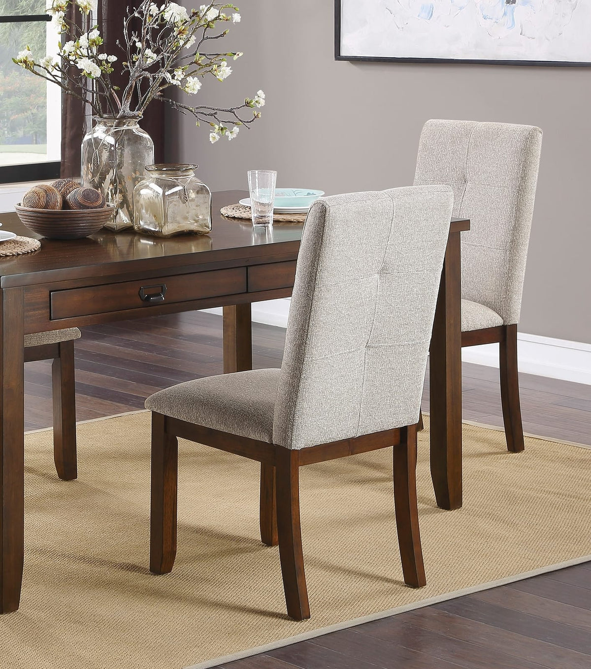 Dark Cherry Dining Set - Table, Bench & 4 Chairs