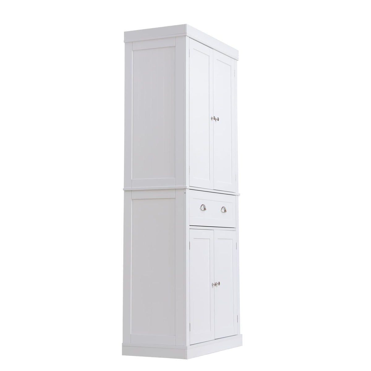 72" White Kitchen Pantry Cabinet with Adjustable Shelves for Living Room