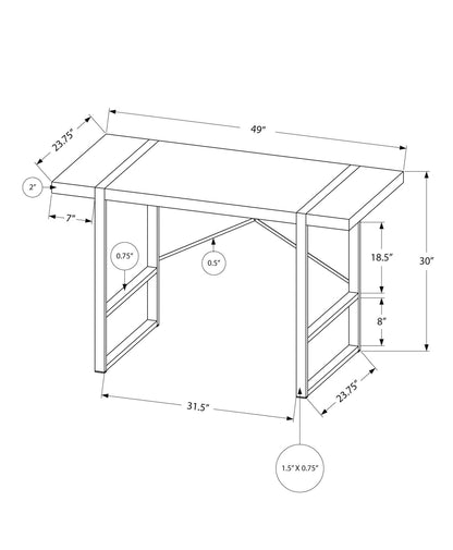 Industrial Computer Desk - 48" Natural Laminate