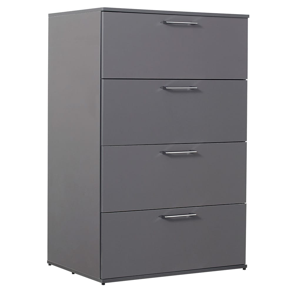 Dark Gray Solid Wood 4-Drawer Dresser - Jumbo Size