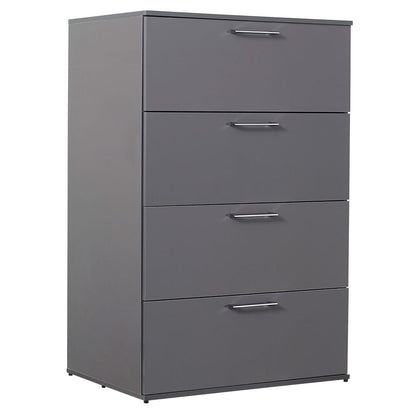 Dark Gray Solid Wood 4-Drawer Dresser - Jumbo Size