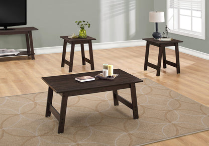 3 Piece Espresso Table Set - Coffee & End Tables