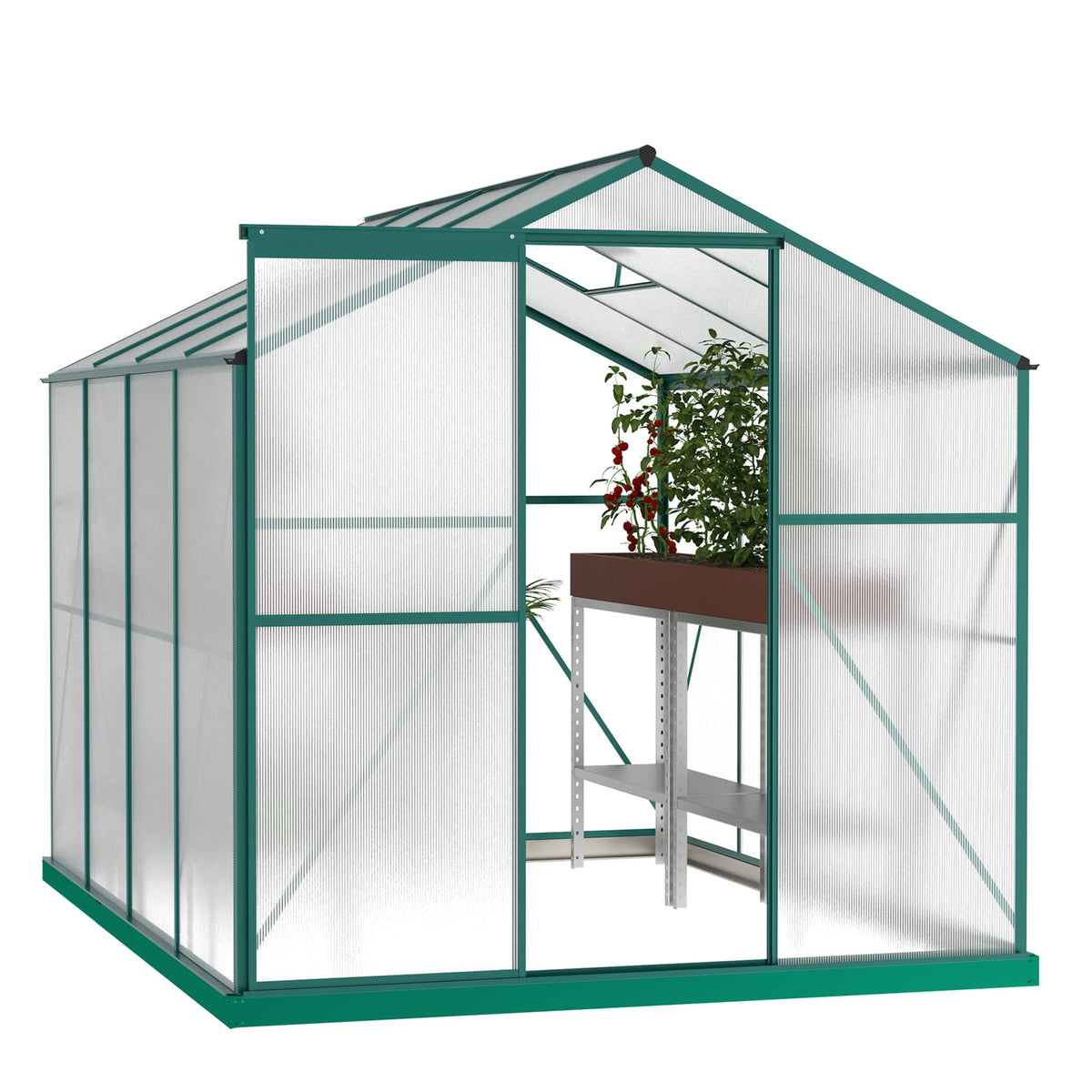 Polycarbonate Greenhouse 6'x8': Heavy Duty Walk-in Plant Garden for Backyard