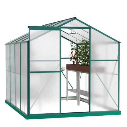 Polycarbonate Greenhouse 6'x8': Heavy Duty Walk-in Plant Garden for Backyard
