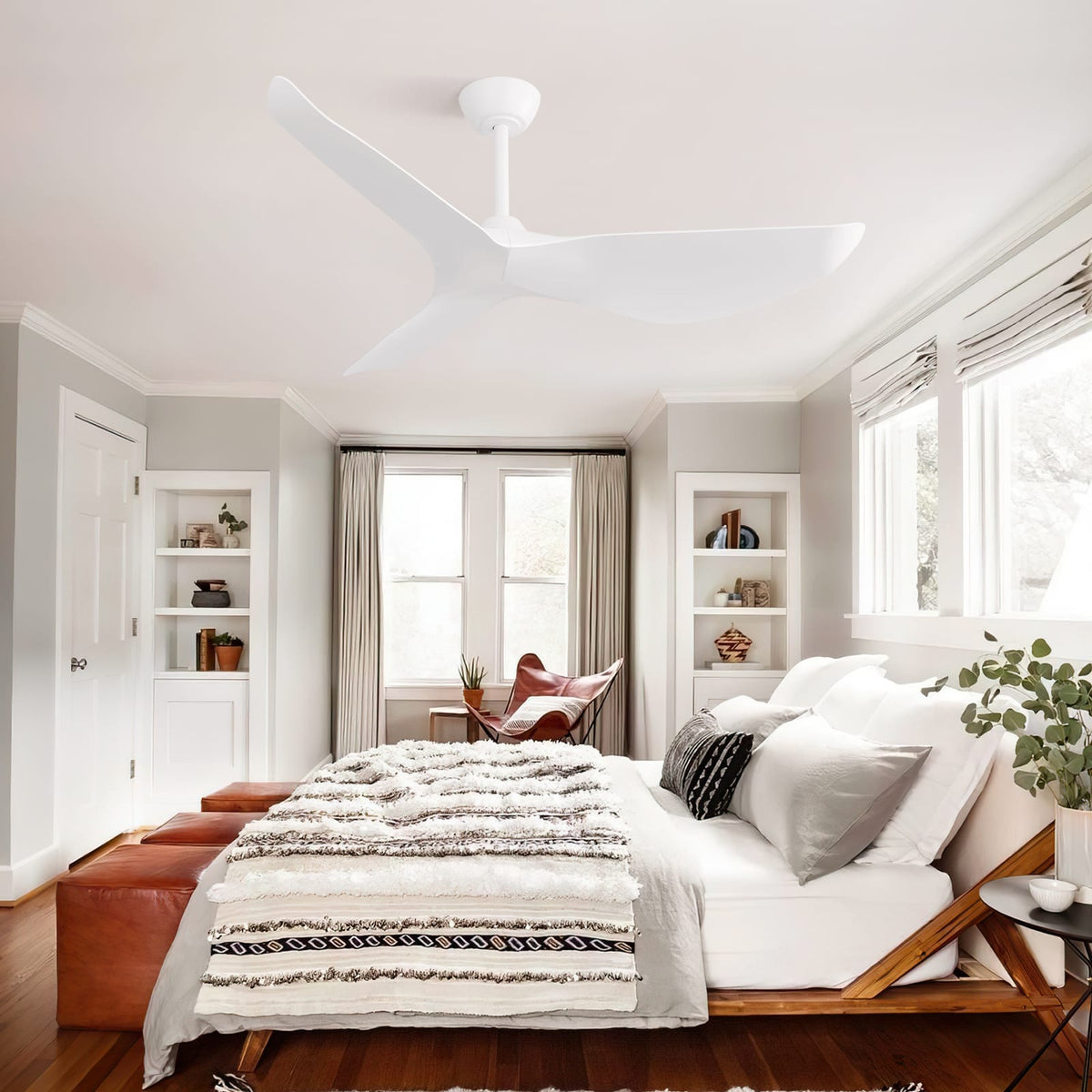 38 Inch White ABS Ceiling Fan DC Motor Remote