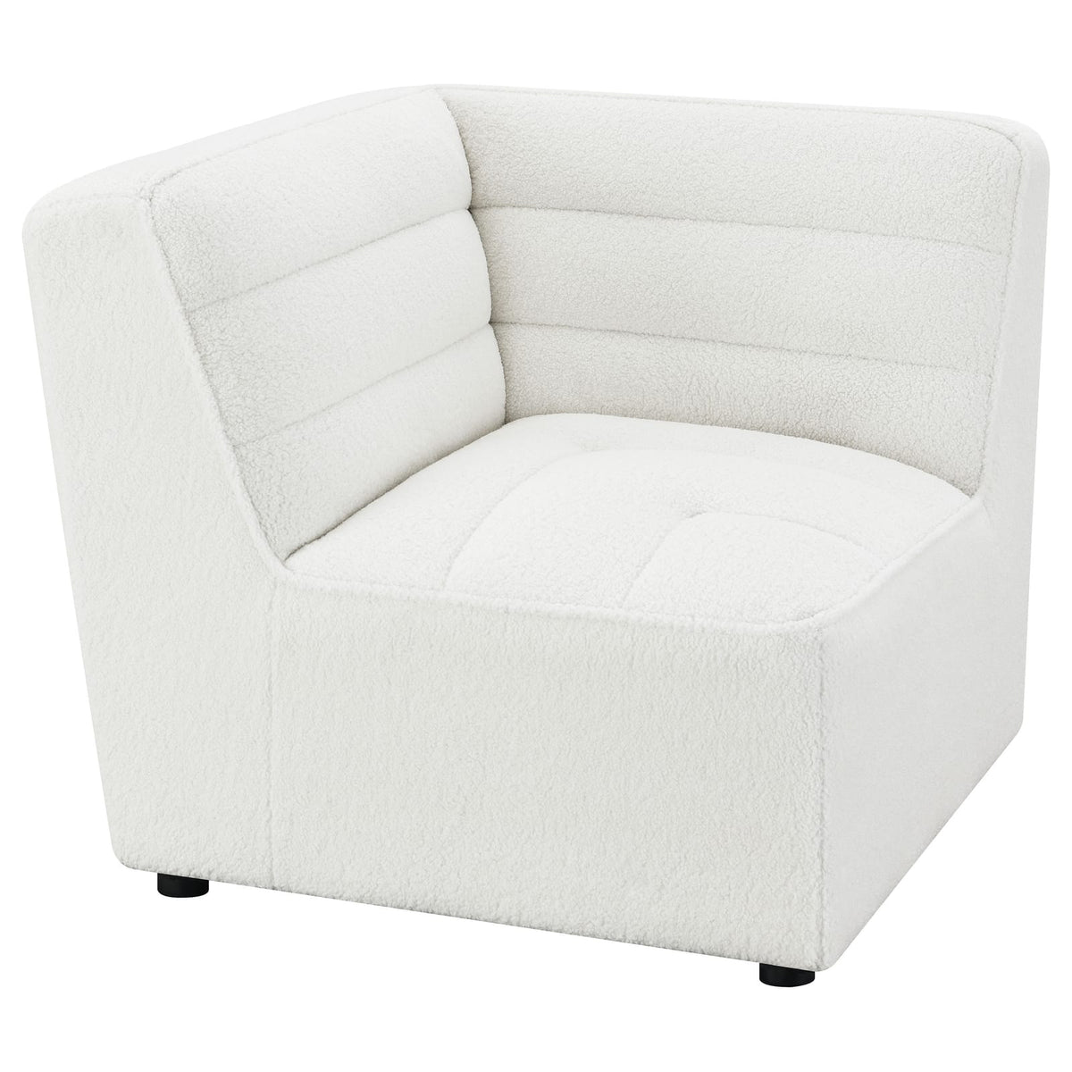 Ivory Upholstered Corner Chair - Modular Accent Seat for Living Room