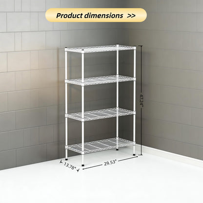 4 Tier Metal Etagere Shelf - White Display Storage for Living Room
