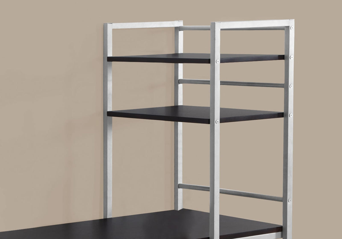 Espresso MDF Computer Desk with Storage Shelves - 48"L for Home Office