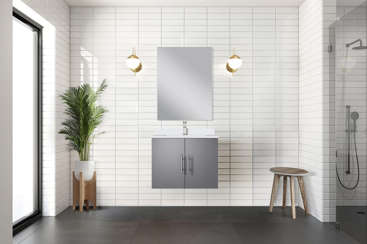 Dark Grey Bathroom Vanity with Quartz Top