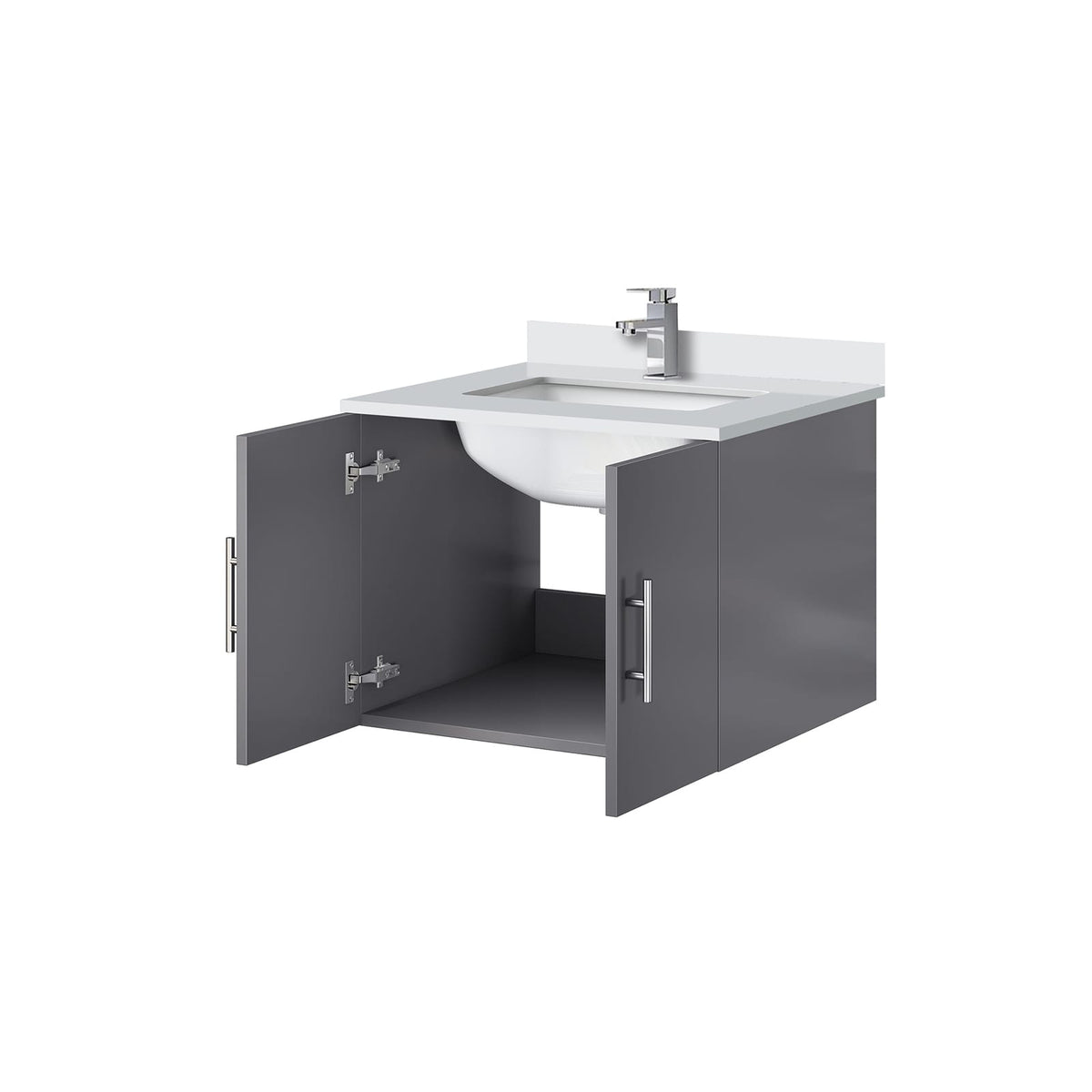 Dark Grey Bathroom Vanity with Quartz Top