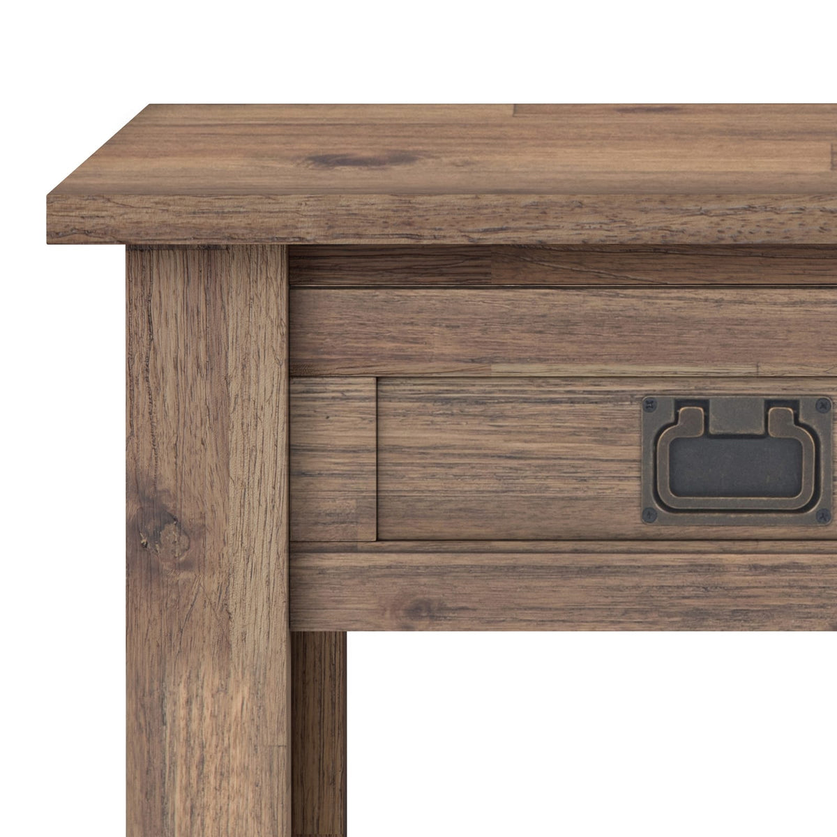 Light Brown Wood End Table - 22" Square Storage Table