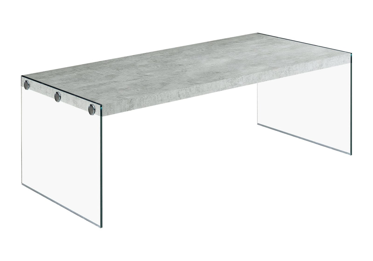 Grey Cement Coffee Table - Modern Accent Table 44"