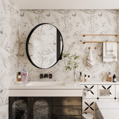 Black Metal Medicine Cabinet with 2 Shelves - Bathroom Storage