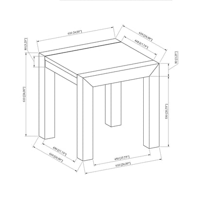 Ana Beige End Table - Modern Marble Accent