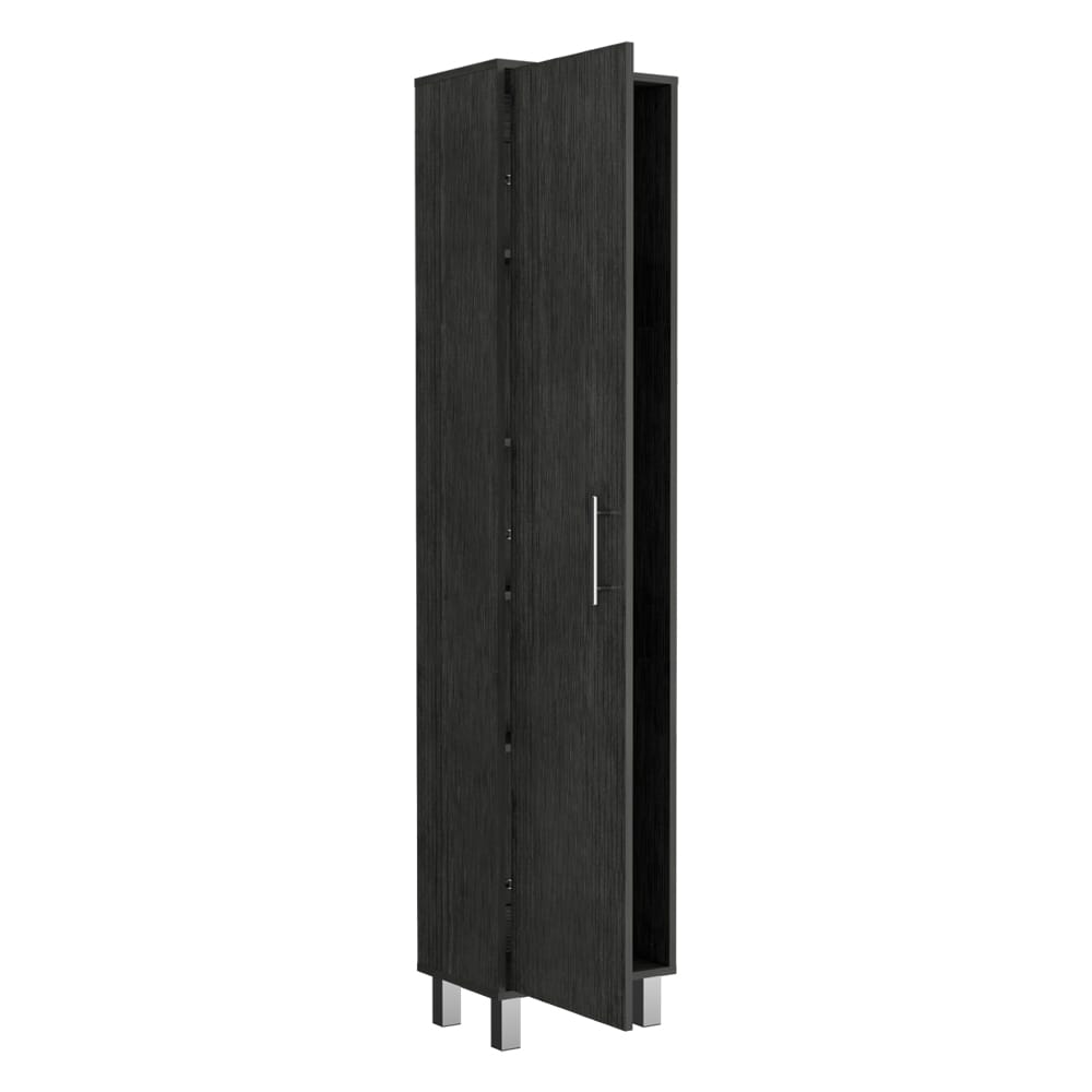 Living Room Gray Engineered Wood Storage Cabinet - 11.7 x 15.7 x 70.8", 10 Shelves