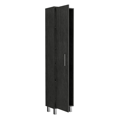 Living Room Gray Engineered Wood Storage Cabinet - 11.7 x 15.7 x 70.8", 10 Shelves