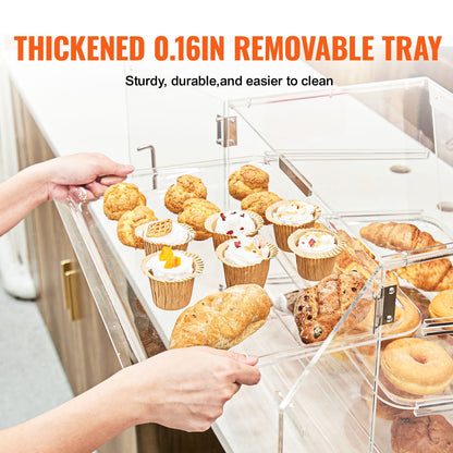 Clear Acrylic 2-Tier Display Case - Bakery Shelf