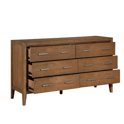 Light Brown 6-Drawer Dresser - Bedroom Furniture