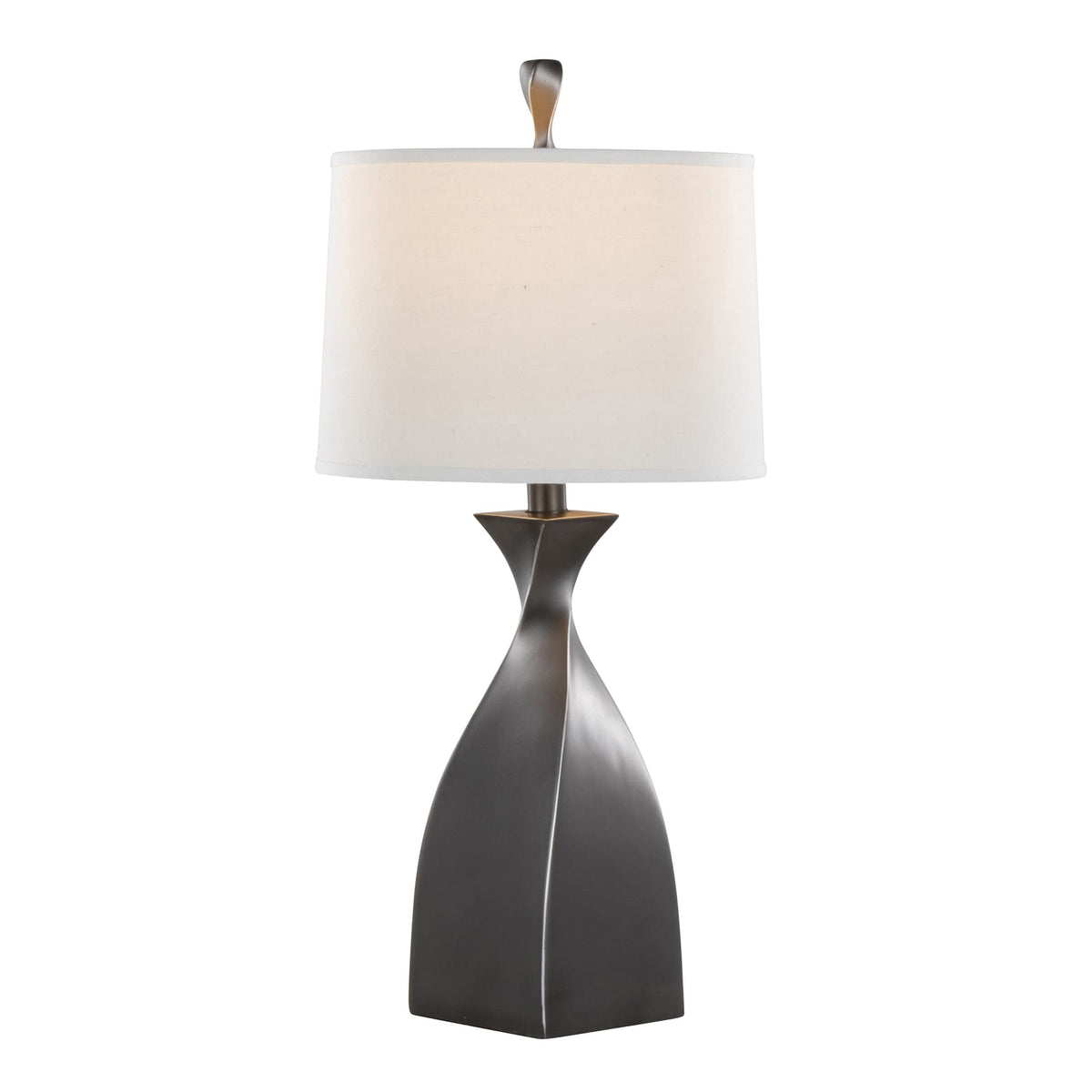Grey Linen Table Lamps Set - 30 Inch Modern Lighting