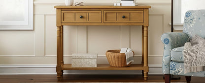 TREXM Daisy Series Console Table - Natural Solid Wood