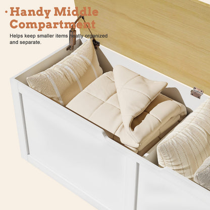 Corner Storage Bench with Large Storage Compartment for Living Room