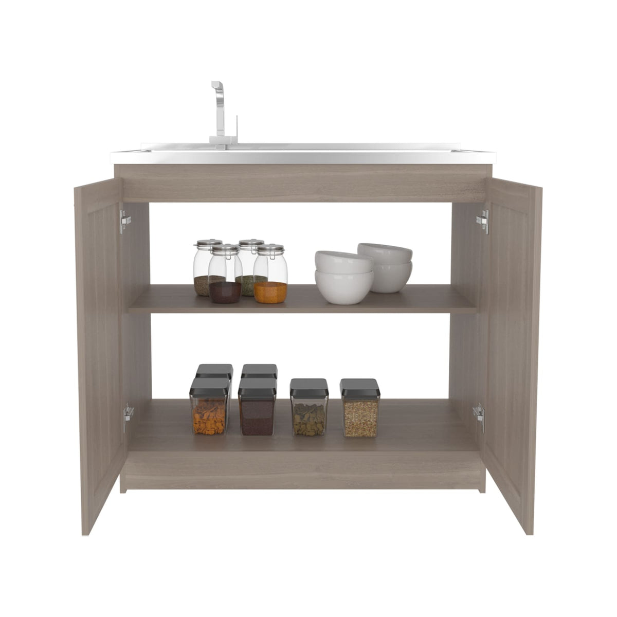 Zurich 39" Wide Utility Sink - Gray MDF Base Cabinet