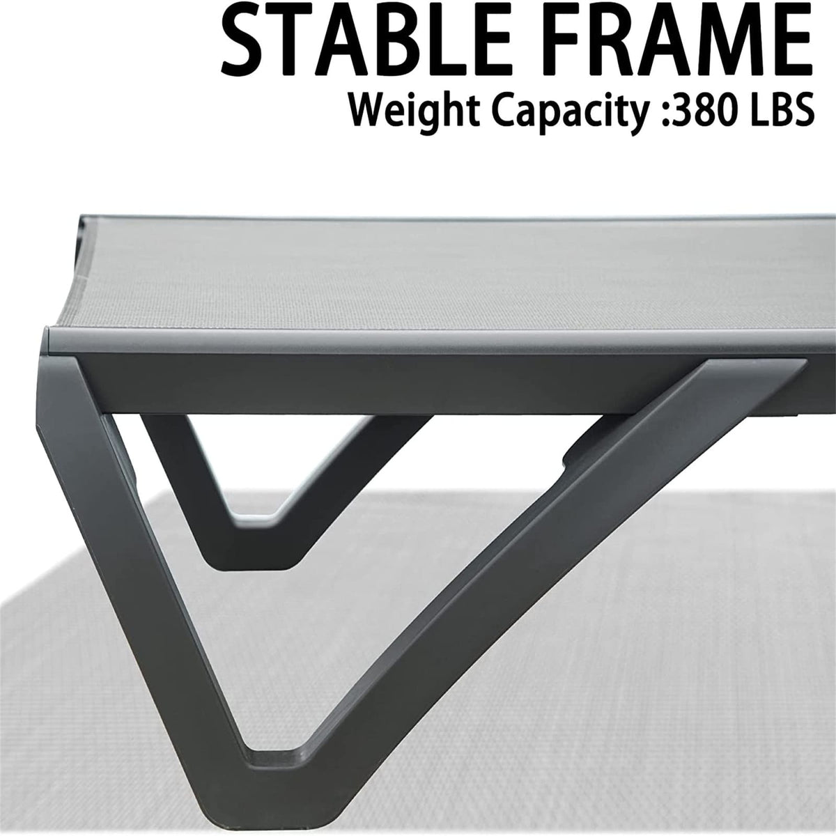 Gray Aluminum Patio Chaise Lounge - Outdoor Sun Lounger