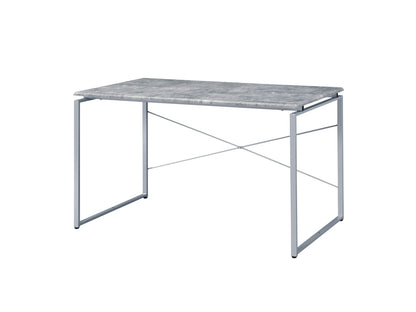 Gray Metal Writing Desk - Industrial Style Work Surface for Home Office