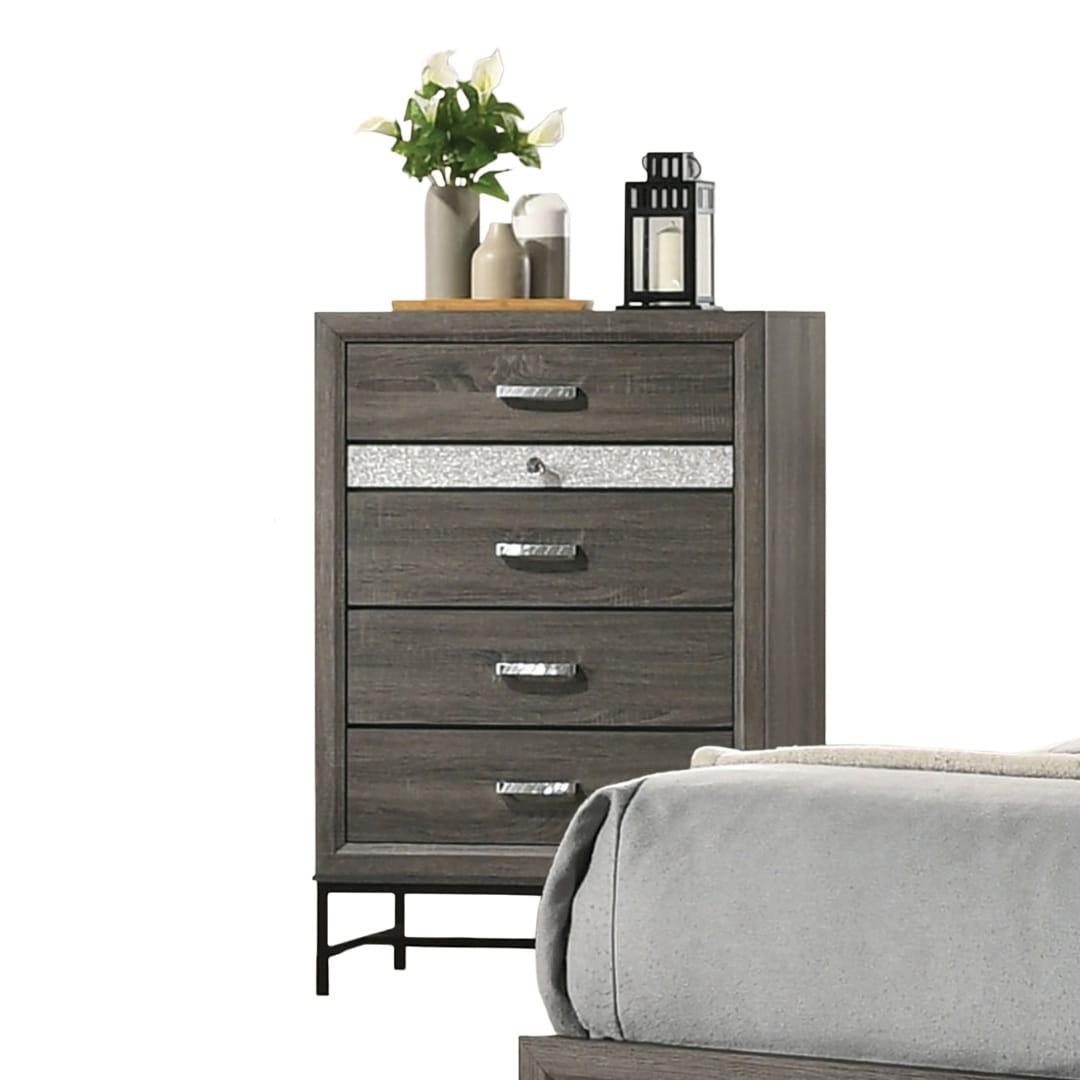 Contemporary Gray 4-Drawer Chest - Bedroom Storage