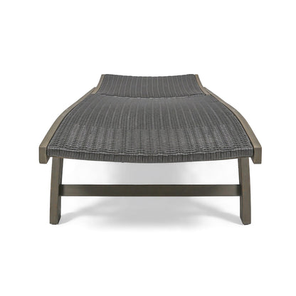 Grey Acacia Wood Chaise Lounge Set - 2 Piece Outdoor Patio
