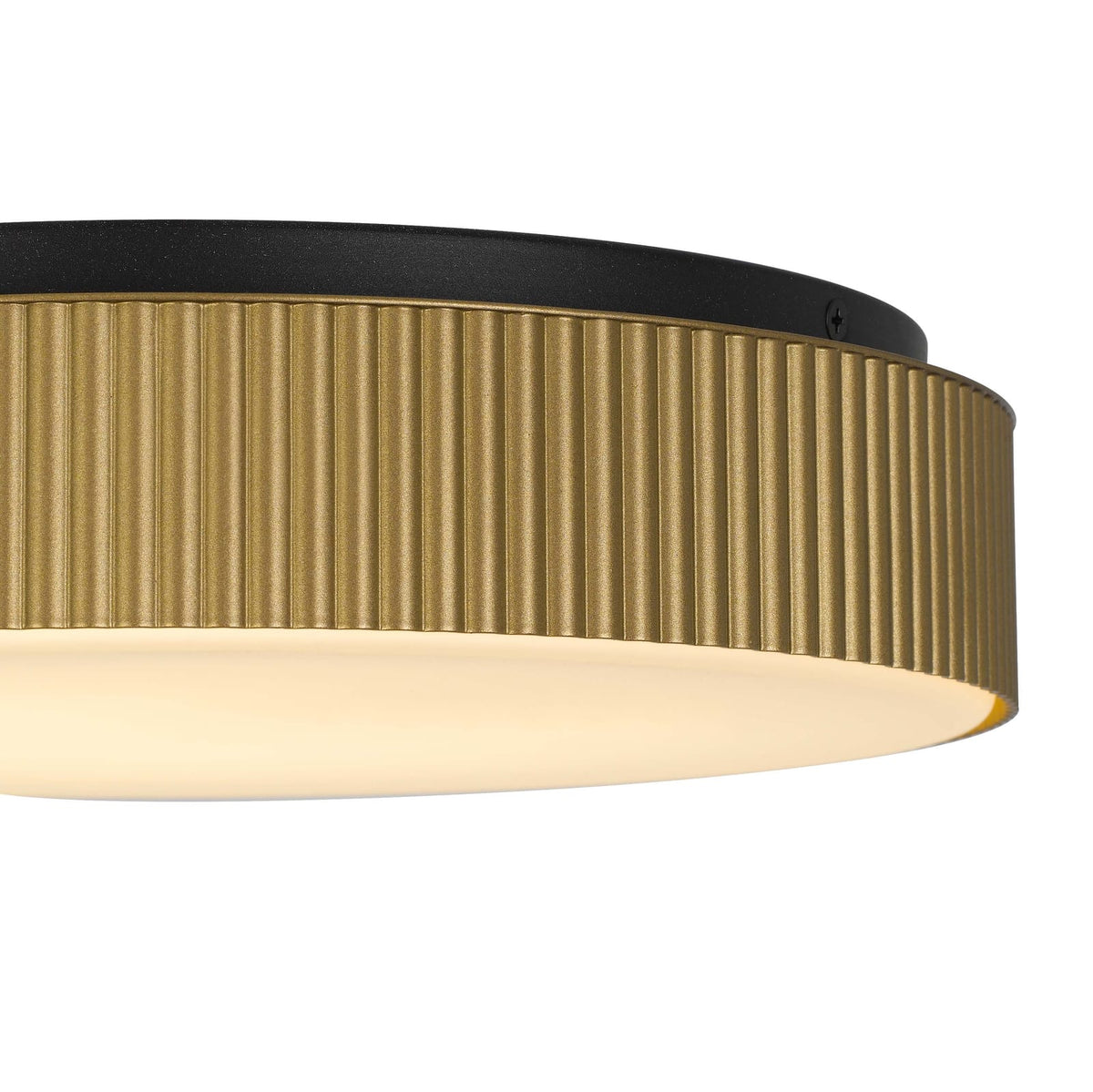 13 Inch Antique Brass LED Flush Mount - Bedroom Lighting