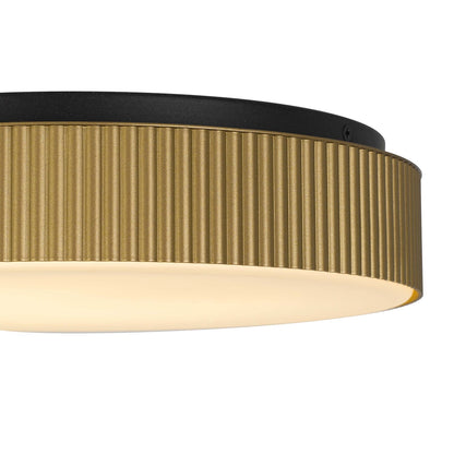 13 Inch Antique Brass LED Flush Mount - Bedroom Lighting