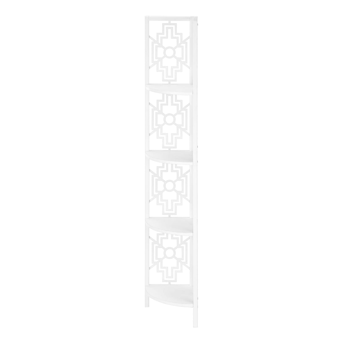 4 Tier White Metal Corner Shelf - 62" Tall