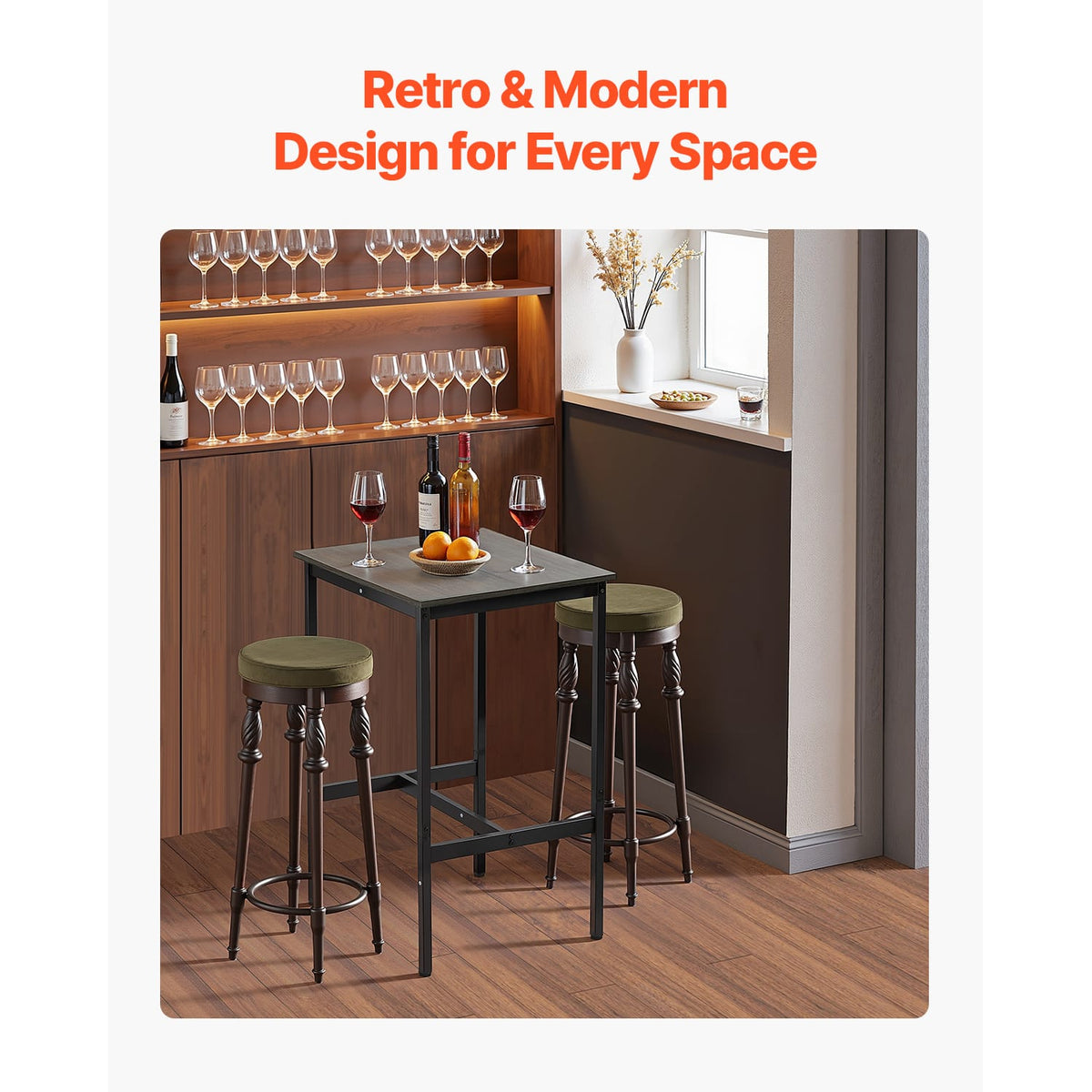 Black Natural Bar Table Height Pub Table