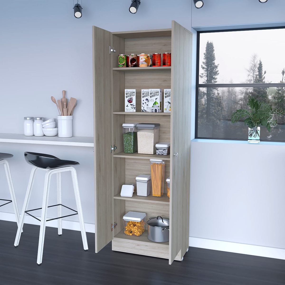 Light Gray Tall Storage Cabinet - 71" Rectangular Server