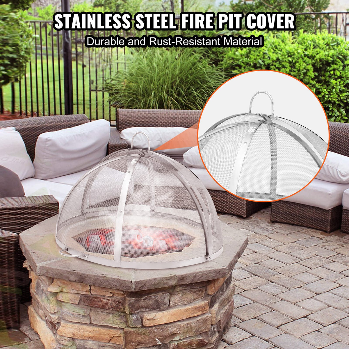 Stainless Steel Fire Pit Cover 30 Inch Diameter