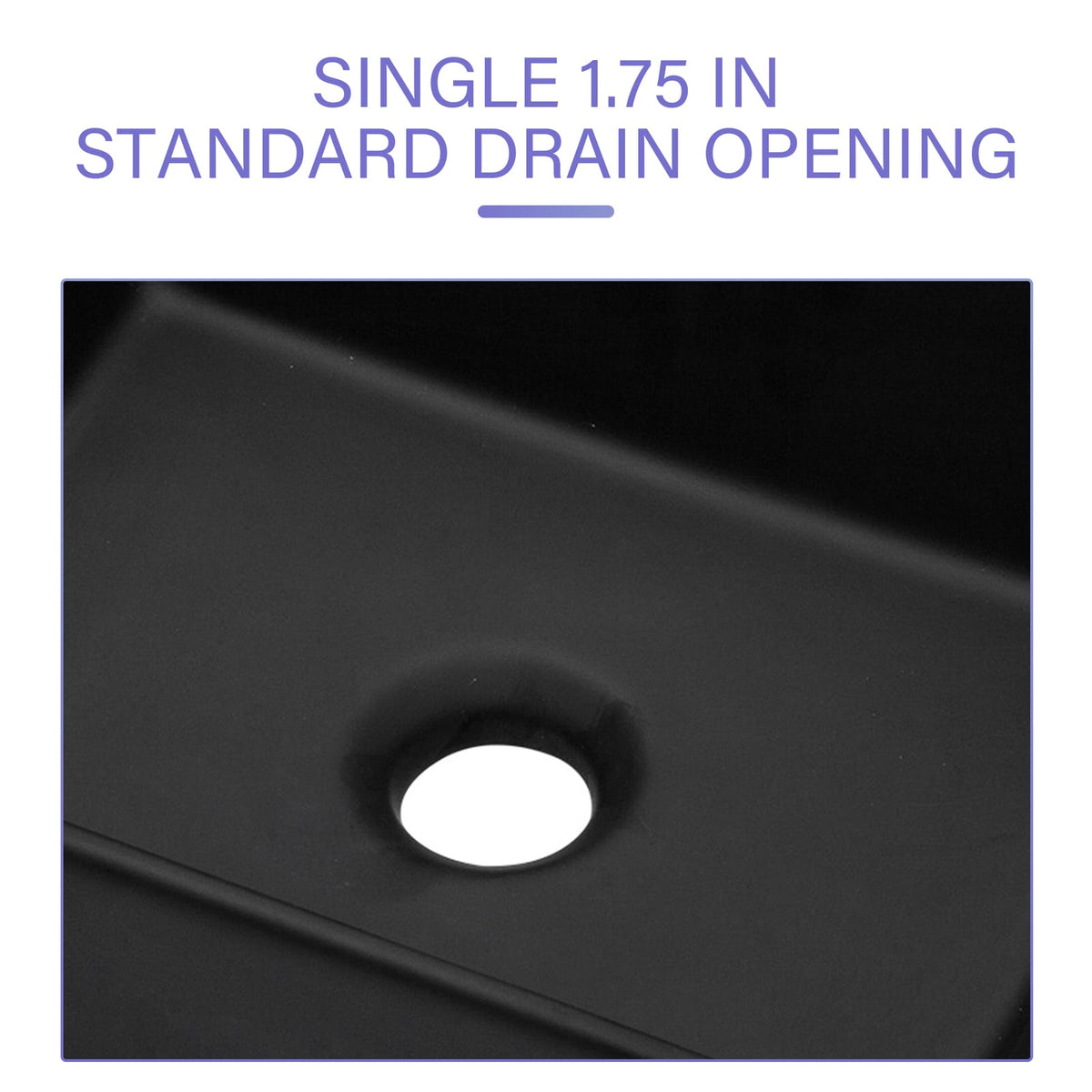 16x12 Matte Black Ceramic Bathroom Sink Vanity