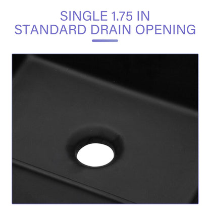 16x12 Matte Black Ceramic Bathroom Sink Vanity