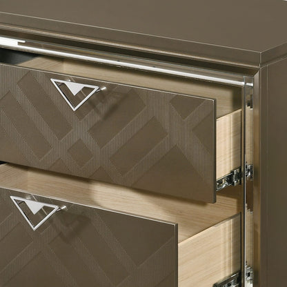 Champagne Synthetic Wood Nightstand - 18" W x 31" D x 29" H