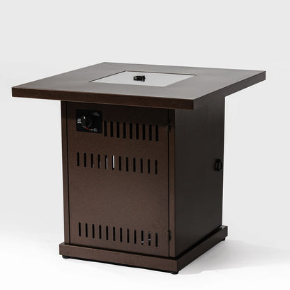 28" Propane Fire Pit Table - Brown Steel Outdoor Heating