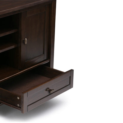 Dark Brown Wood TV Stand - 47" Wide Storage Cabinet