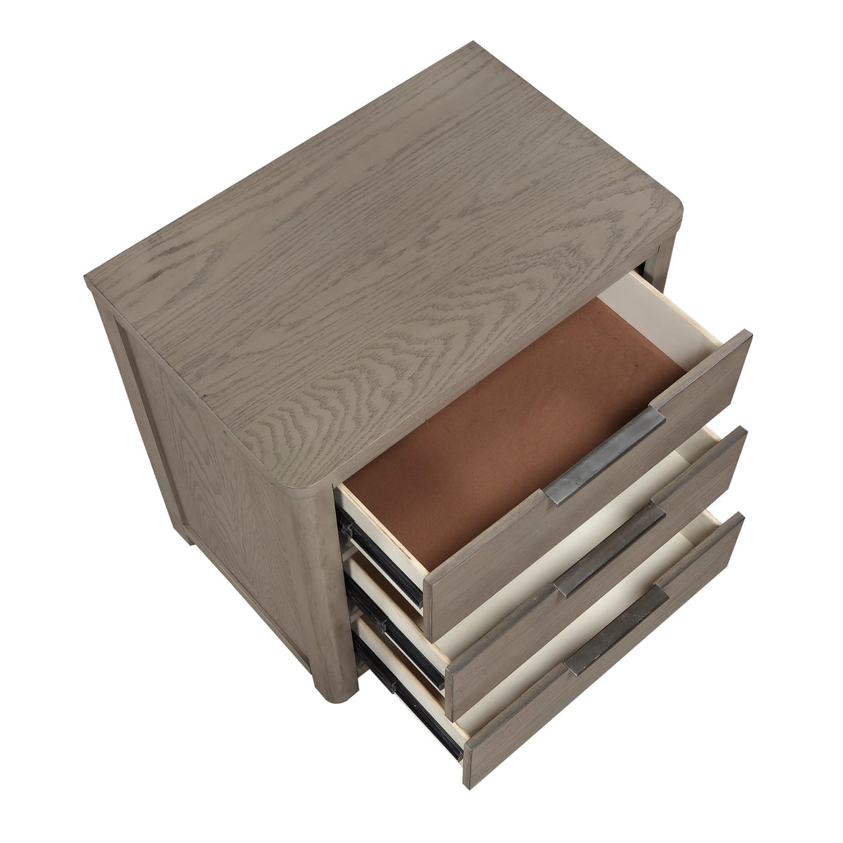 Light Gray 3-Drawer Bedside Cabinet - Modern Nightstand for Bedroom
