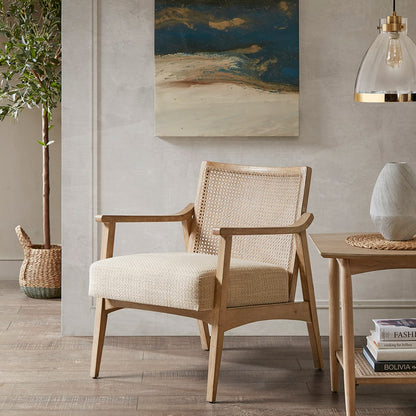 Light Brown Polyester Accent Chair - 27.75" Seat for Living Room