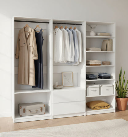 White Wood Walk-In Closet System - 5 Modular Units