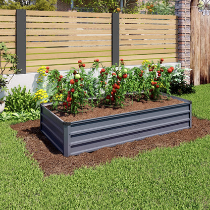 Grey Metal Garden Bed - 70.9 x 35.5 Inches