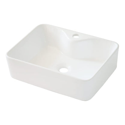 19"x15" White Ceramic Rectangular Vessel Bathroom Sink - Stain Resistant
