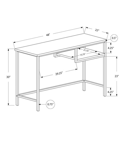 Espresso MDF Computer Desk - 48" Workstation for Home Office