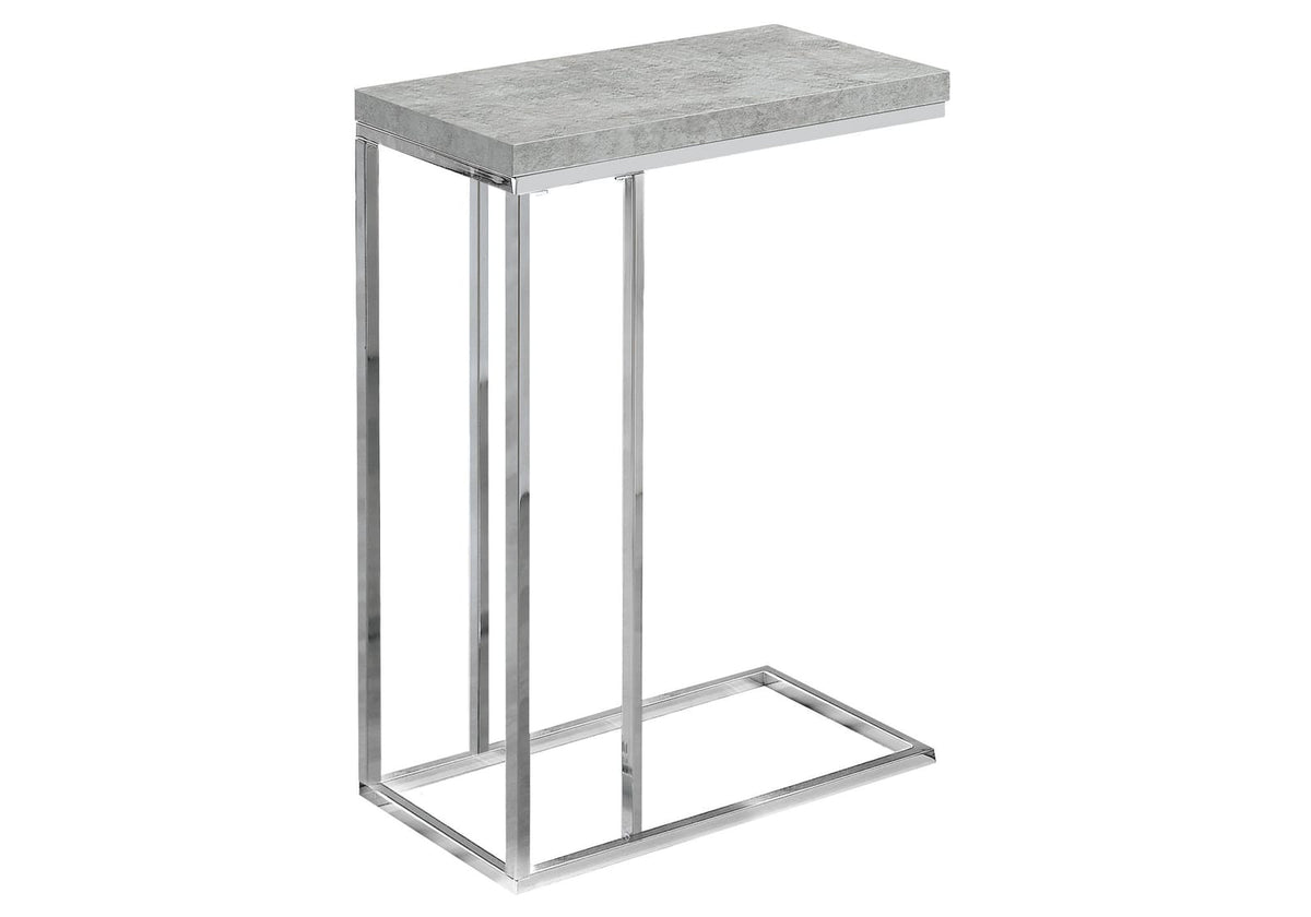 Grey C-Shaped End Table - Modern Side Table
