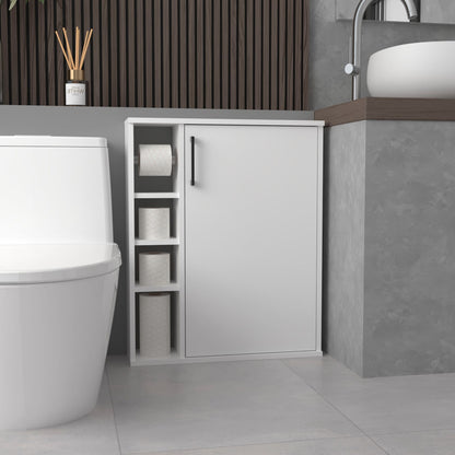 White Bathroom Storage Cabinet - Wall Mounted Organizer